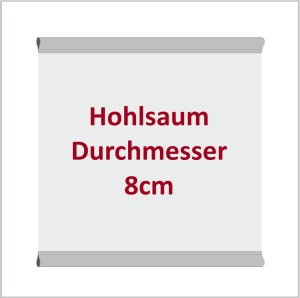 werbeplane mesh 100x250cm hochformat mit Hohlsaum 8cm waagerecht
